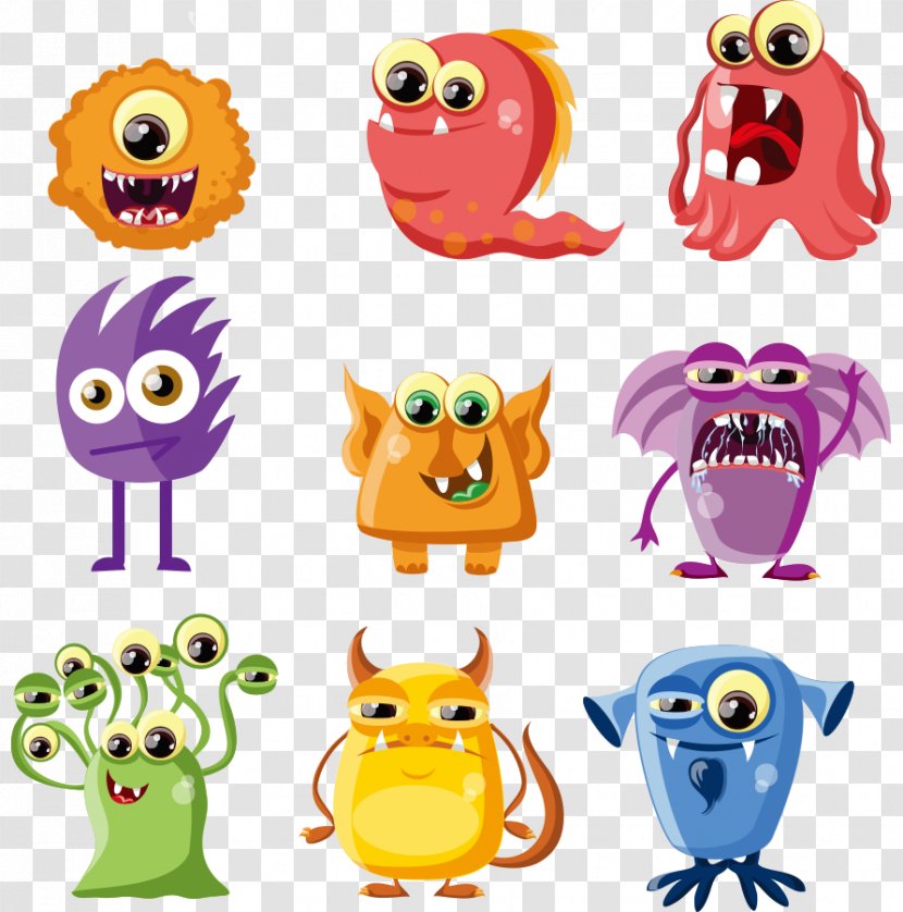 Alien Monster Drawing - Cartoon - Small Monsters Vector Transparent PNG