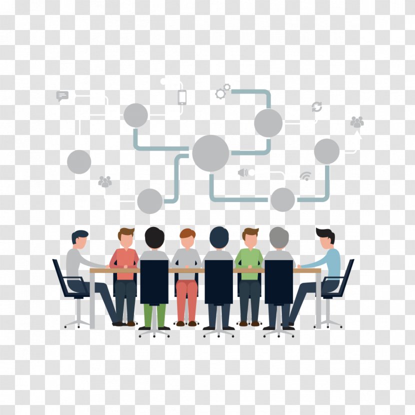 Meeting Illustration - Art - Vector Business People And Icons Transparent PNG