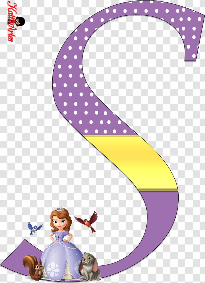 Alphabet Letter Birthday Party Disney Princess - Purple - Sofia Transparent PNG