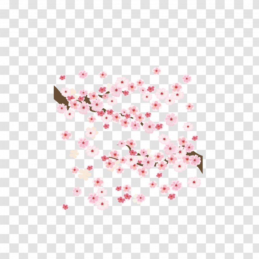 Cherry Blossom Clip Art - Flower - Vector Pink Japanese Bloom In Full Transparent PNG