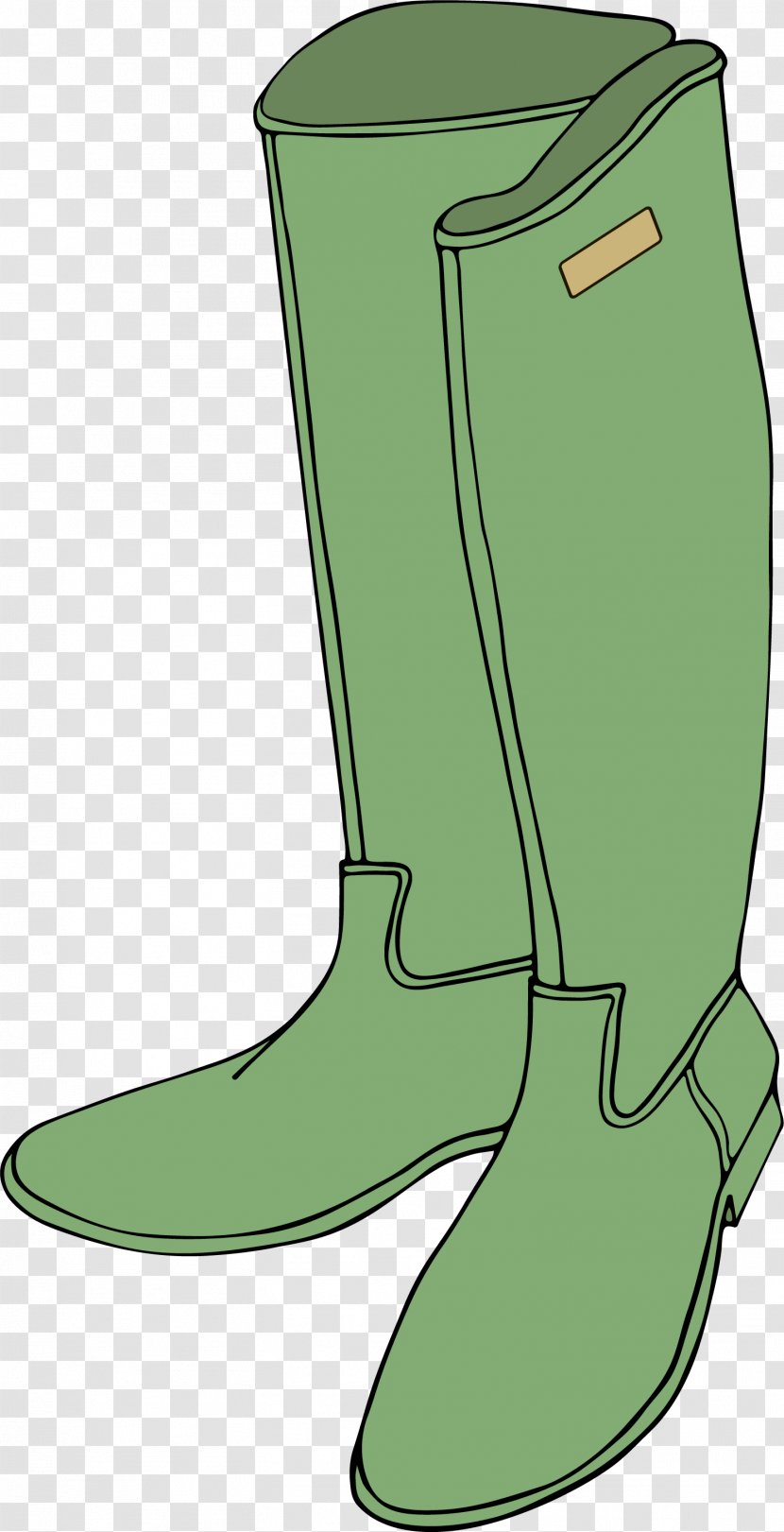 Riding Boot - Grass - Hand Painted Green Boots Transparent PNG