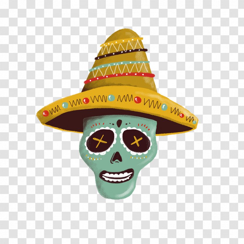 Sombrero Hat Mexico Calavera Headgear - 5 De Mayo Transparent PNG