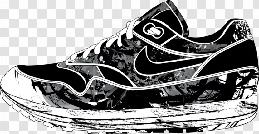 Sneakers Design Nike Shoes - Sporting Goods - Black And White Transparent PNG