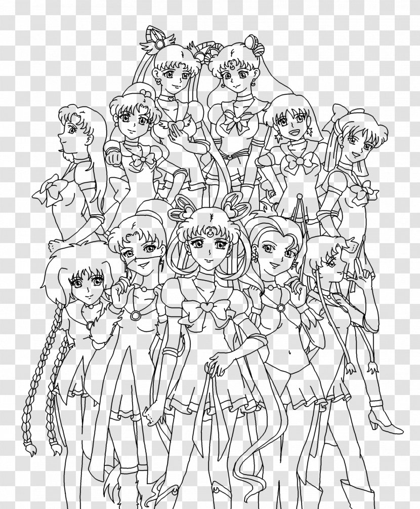 Sailor Venus List Of Moon Episodes Line Art Drawing - Black And White Transparent PNG
