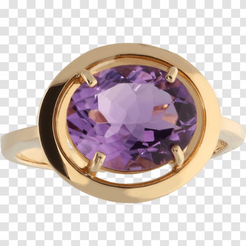 Amethyst Earring Gold Gemstone - Ring Transparent PNG