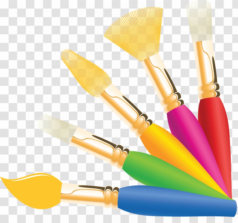 Paintbrush Oil Paint - Yellow - Watercolor Painting Transparent PNG