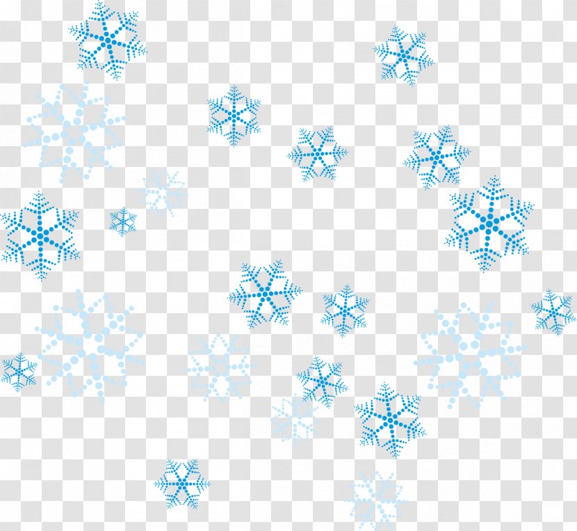 Snowflake Crystal Hexagon Pattern - Blue - Winter Season Transparent PNG