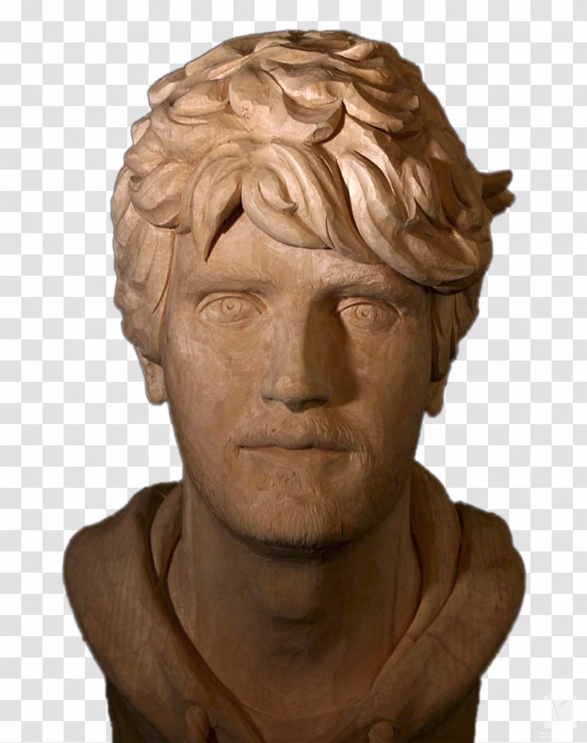 Bust Self-portrait Sculpture Wood Carving - Anton Putsila Transparent PNG