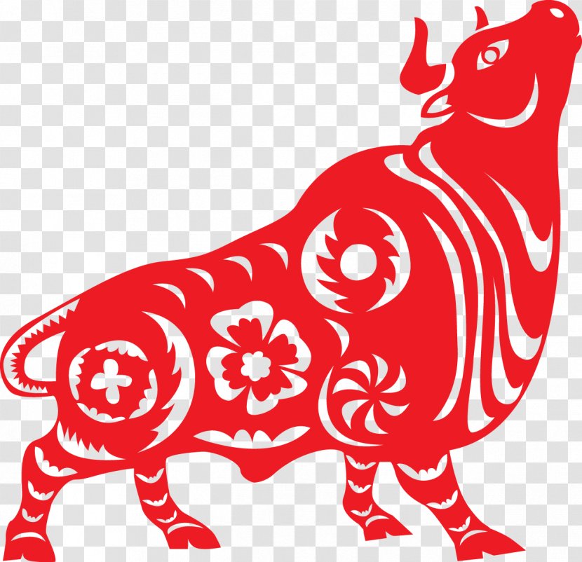Ox Cattle Chinese Zodiac Astrological Sign - Organism - Red Transparent PNG