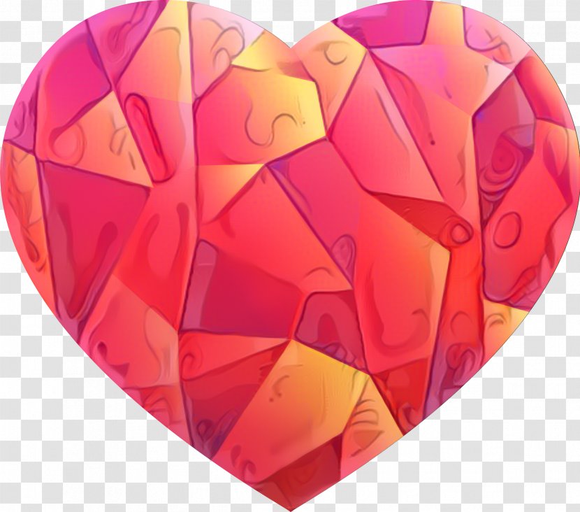 Heart Background - Orange - Triangle Magenta Transparent PNG