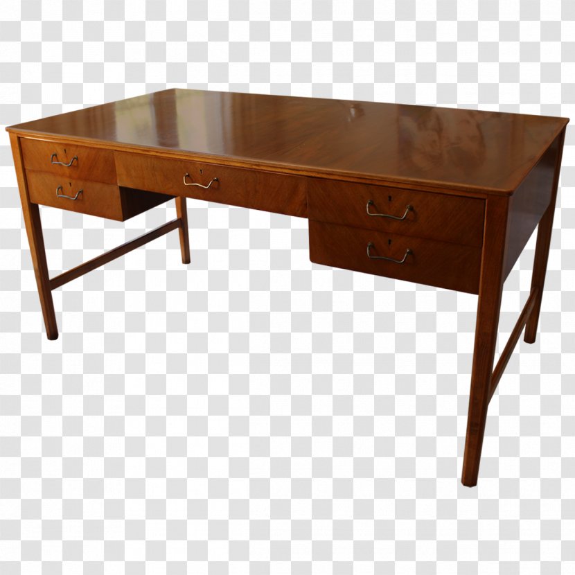 Secretary Desk Writing Pedestal Furniture - Wood Stain - Table Transparent PNG