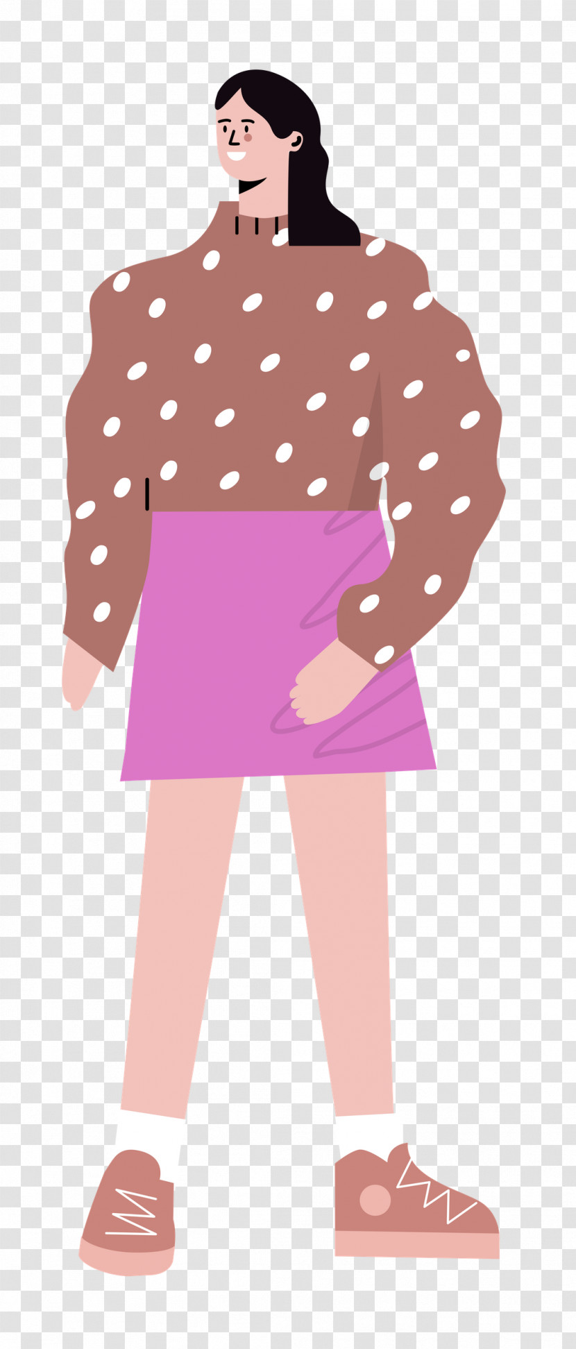 Standing Skirt Woman Transparent PNG