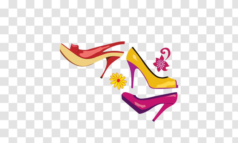 High-heeled Footwear T-shirt Shoe Fashion - Yellow - Vector Heels Transparent PNG