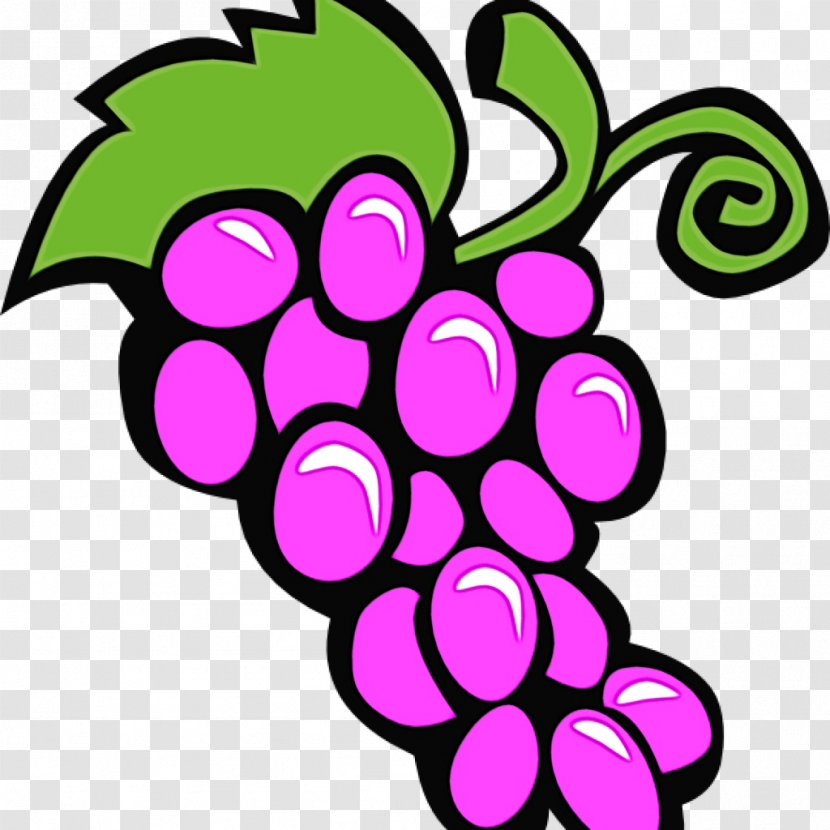 Grape Grapevine Family Clip Art Purple Violet - Wet Ink - Plant Seedless Fruit Transparent PNG