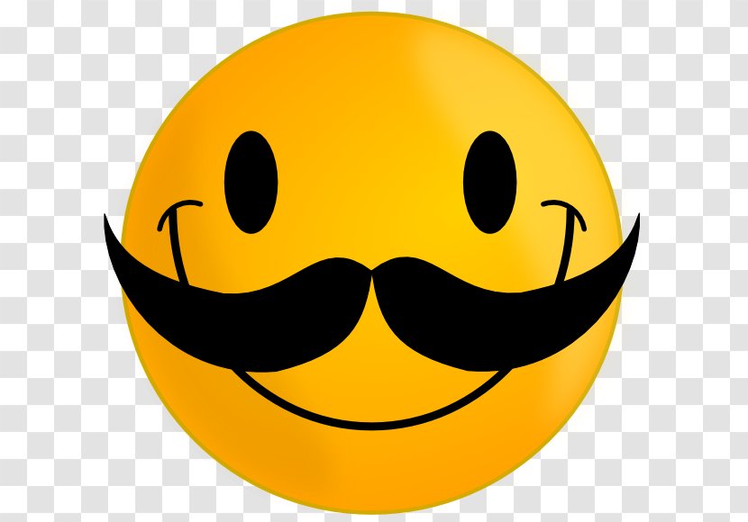 Smiley Moustache Emoticon Face Clip Art - Facial Expression - Silly Smile Cliparts Transparent PNG