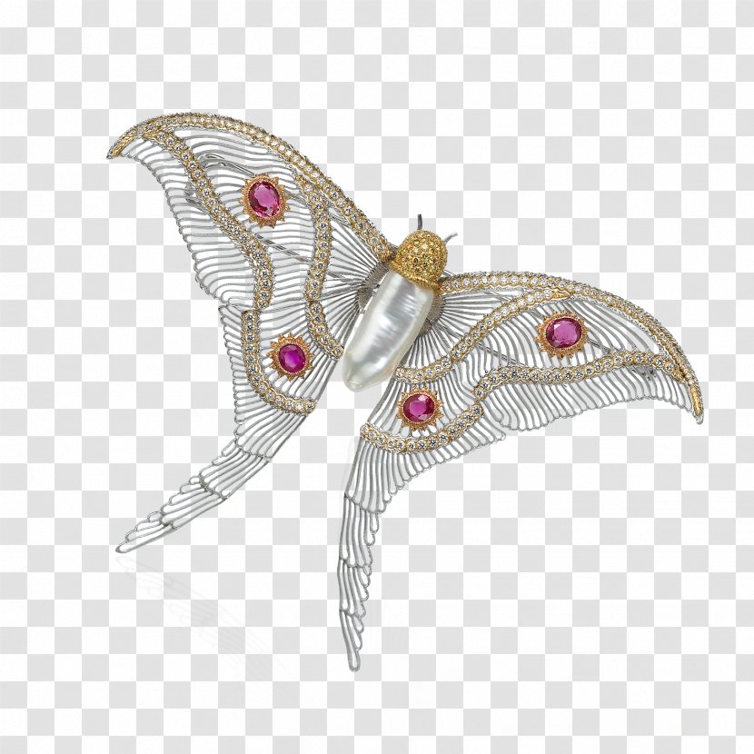 Brooch Jewellery Buccellati Gold Ring - Pearl - Butterfly Aestheticism Transparent PNG