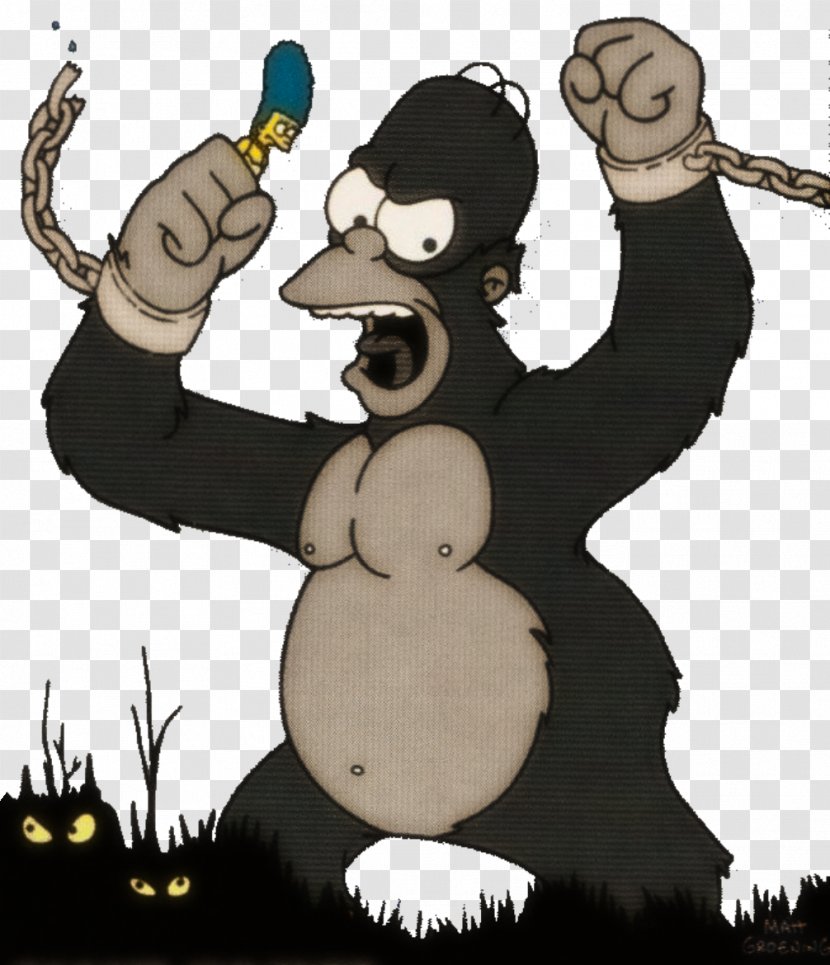 Homer Simpson Marge King Kong Treehouse Of Horror III Television Show - Bear - Vs Godzilla Transparent PNG