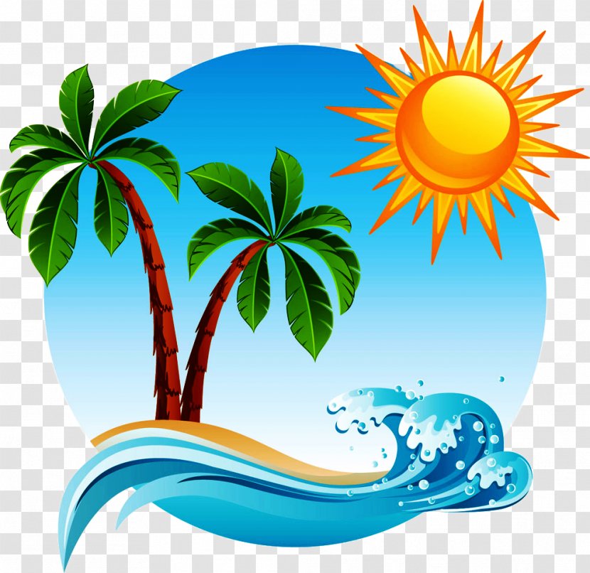 Vector Graphics Royalty-free Clip Art Cartoon Image - Tree - Beach Transparent PNG