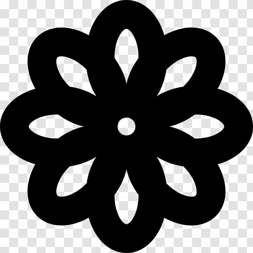 Black And White Symbol Clip Art - Drawing - Flower Transparent PNG