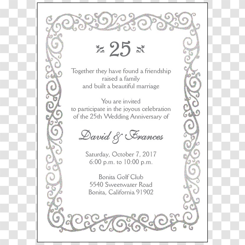 Wedding Invitation Anniversary Picture Frames - Scrapbooking Transparent PNG