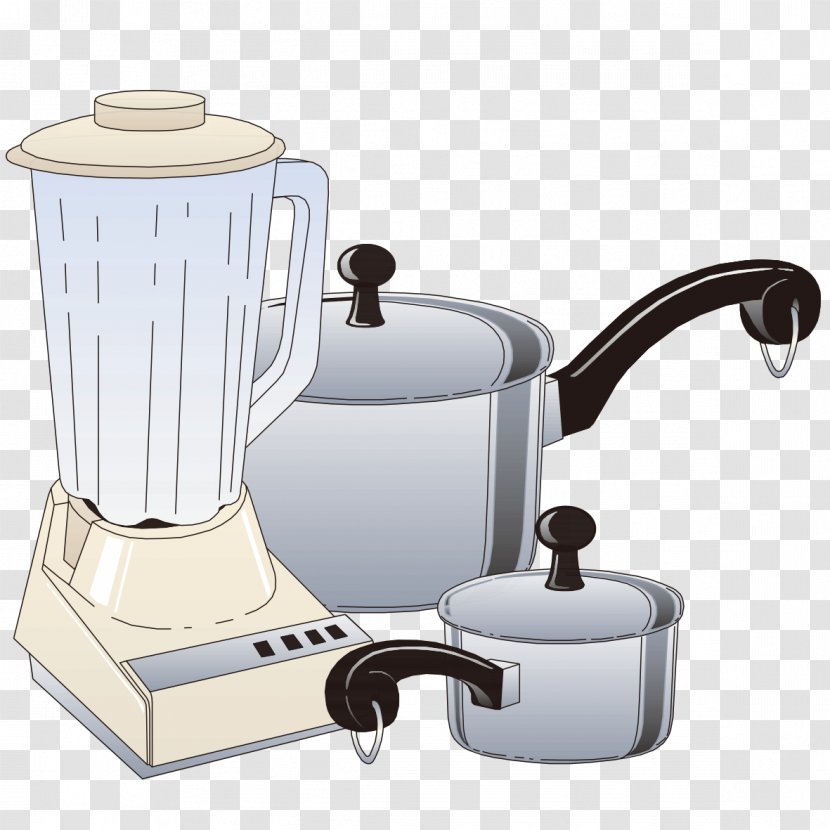 Home Appliance Kitchen Utensil Blender Clip Art - Cooking - Soymilk And Pans Transparent PNG