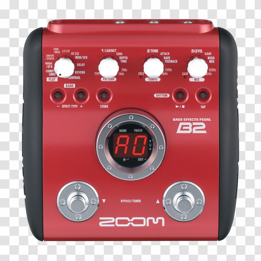 Effects Processors & Pedals Zoom Corporation Bass Guitar Sound - Silhouette - H5 Interface Transparent PNG