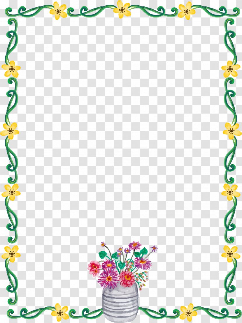 Yellow Green Flower - Picture Frames - Rattan Decorative Frame Transparent PNG