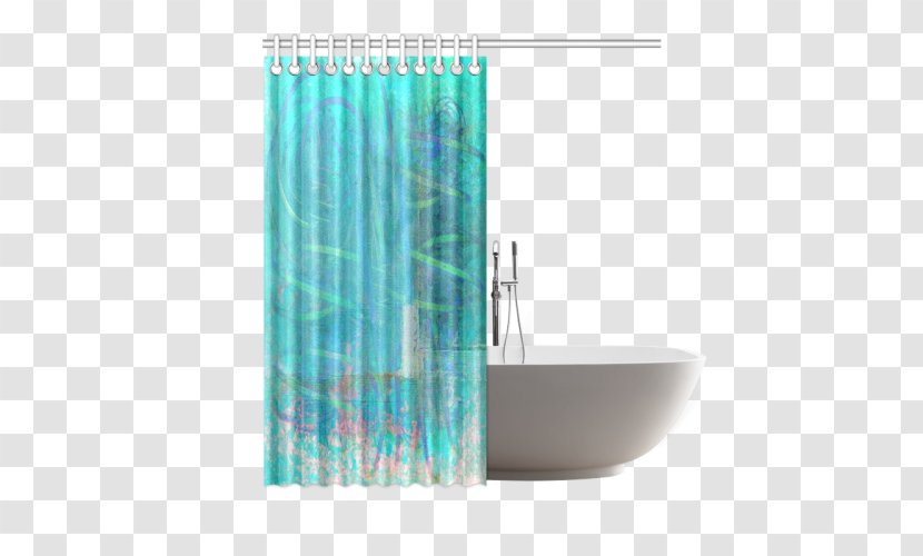 Plumbing Fixtures Turquoise Curtain - Design Transparent PNG