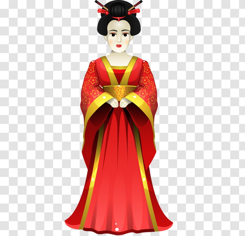 Japan Kimono Geisha Cherry Blossom Hanfu - Costume - Married Bride Transparent PNG