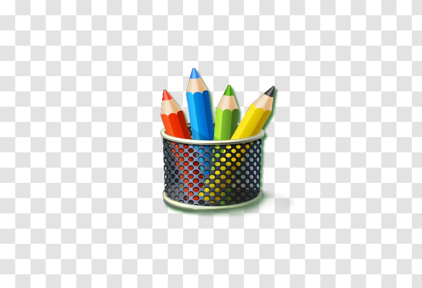 Pencil Brush Pot - Colored - Cartoon Transparent PNG