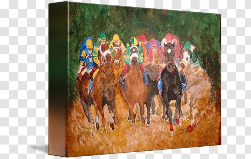 Horse Painting Downwire Gallery Wrap Canvas - Jockey Transparent PNG