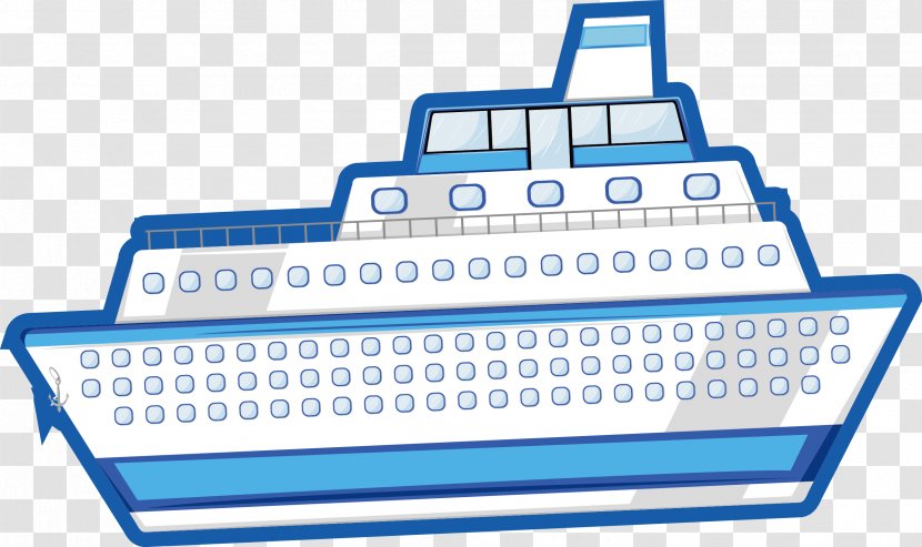 Cruise Ship Drawing - Vector Transparent PNG
