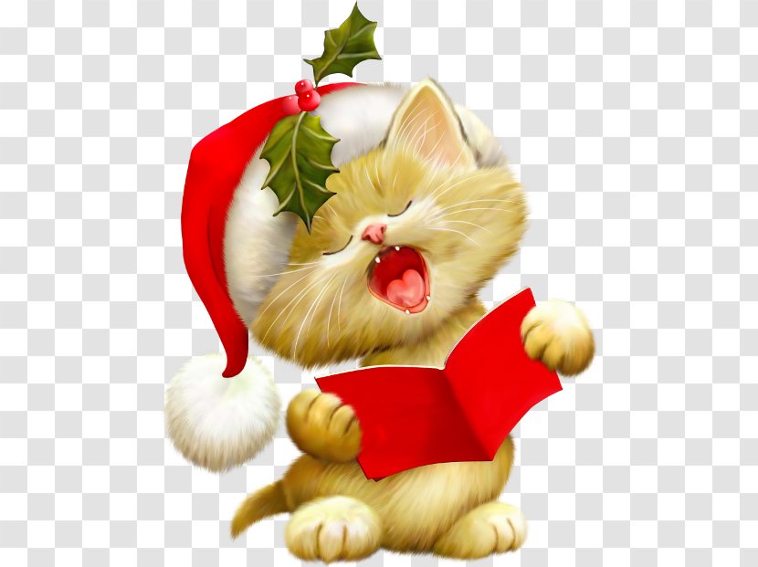 Kitten Santa Claus Cat Christmas Clip Art - Dog Like Mammal Transparent PNG