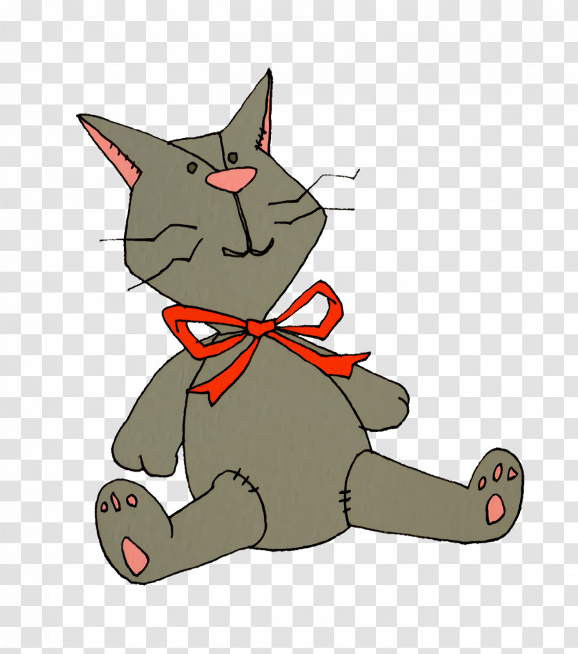 Whiskers Kitten Cat Paw Character Transparent PNG
