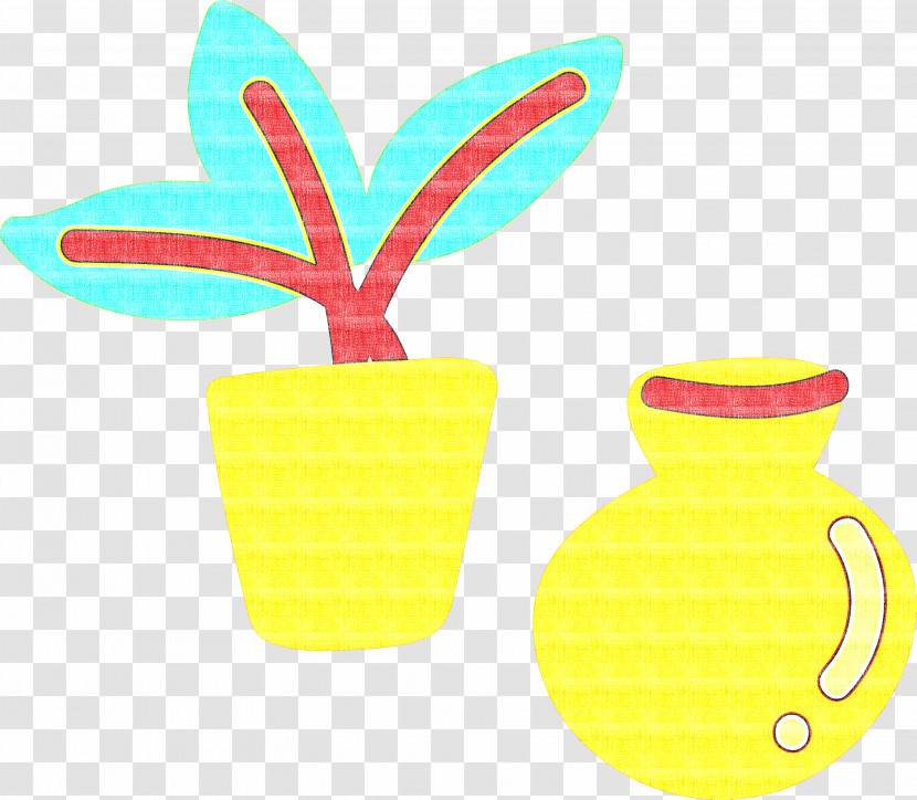 Yellow Flowerpot Fruit Transparent PNG