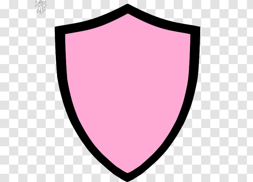 Pink Shield Clip Art - Black Transparent PNG