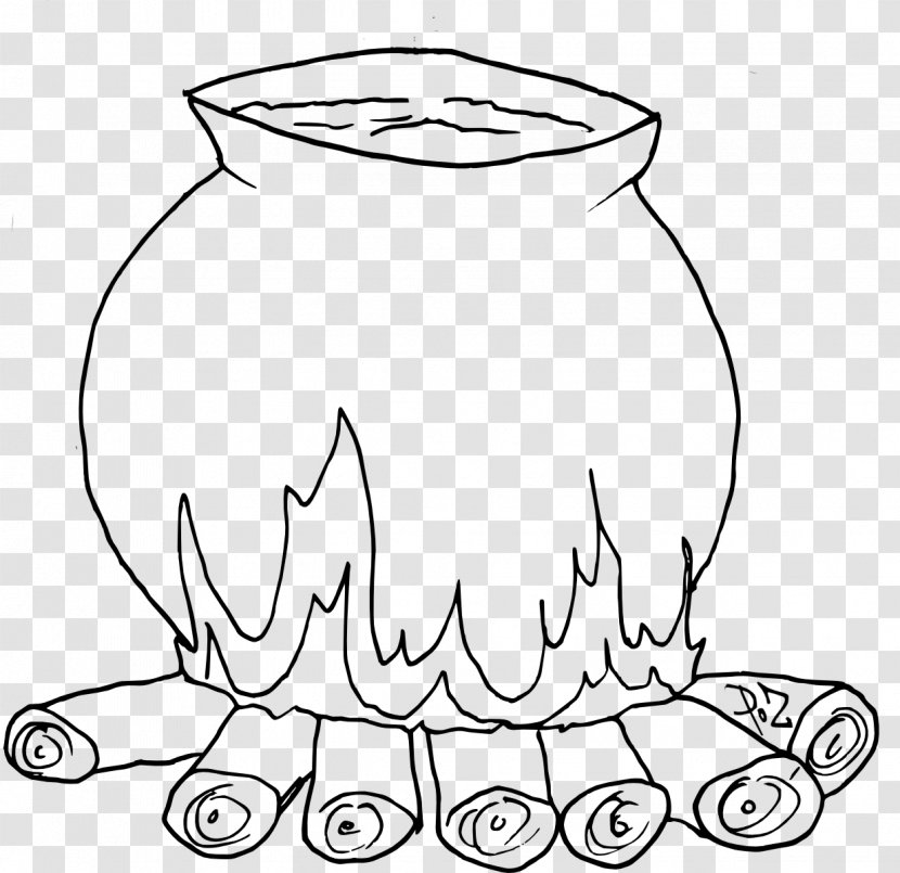 Witch Drawing Coloring Book Line Art Cauldron - Monochrome Photography Transparent PNG