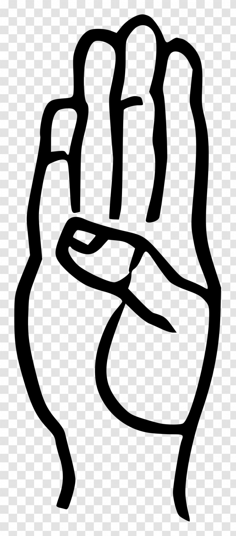 American Sign Language Letter B - Black - Share Transparent PNG