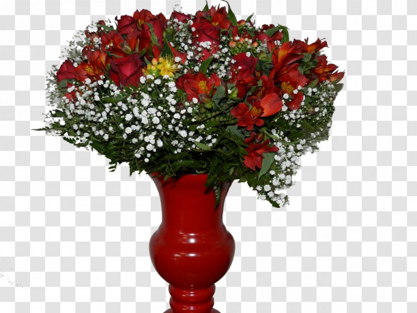 Artificial Flower Red Vase Flowerpot - Arranging - Rosas Vermelhas Transparent PNG