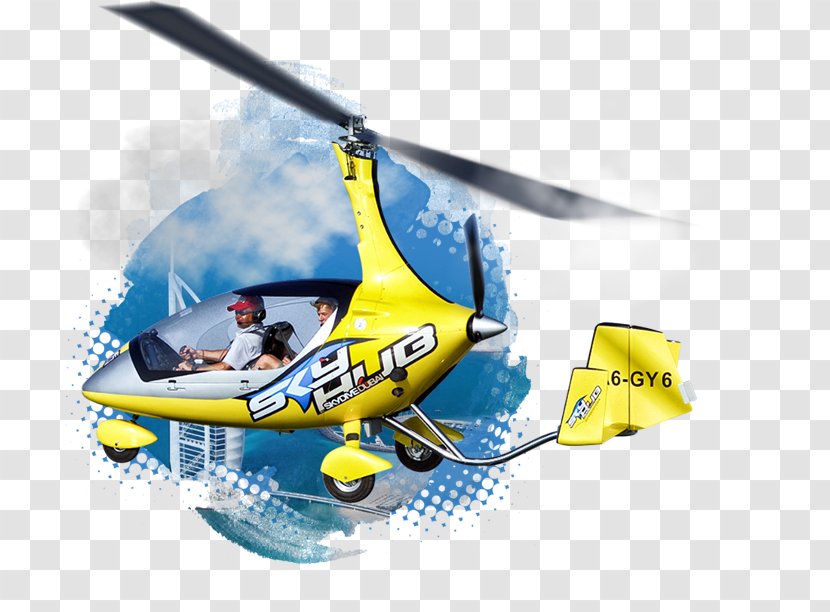 Flight Helicopter Rotor Skydive Dubai–Al Ahli Pro Cycling Team Airplane Autogyro - Vehicle - Dubai Creek Tower Transparent PNG