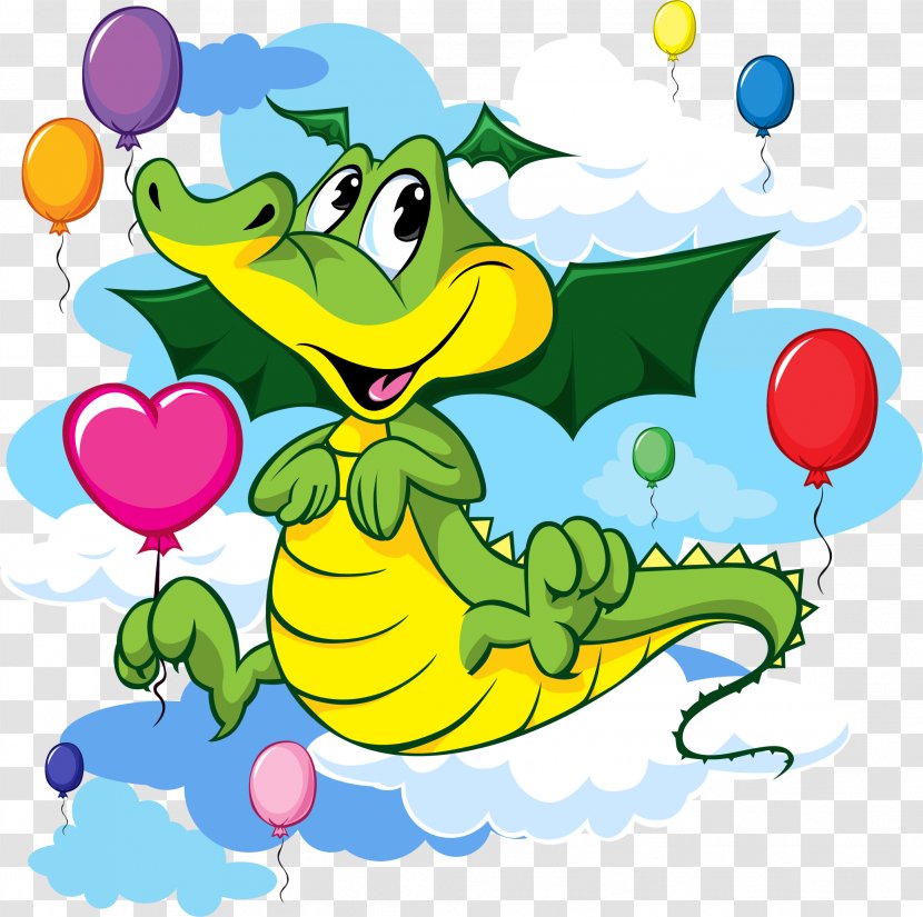T-shirt Painting Illustration - Royaltyfree - Vector Hand-painted Small Dragon Transparent PNG