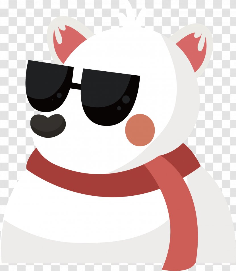 Polar Bear Sunglasses Illustration - Silhouette - Wearing Transparent PNG