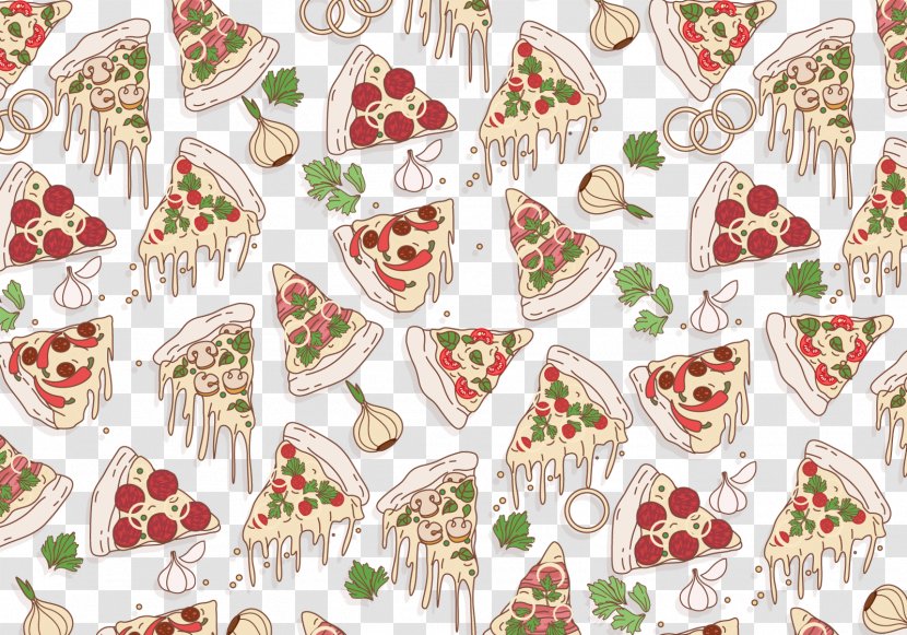 Fast Food Pizza Italian Cuisine Hamburger Salami - French Fries - Pattern Background Sausages Transparent PNG