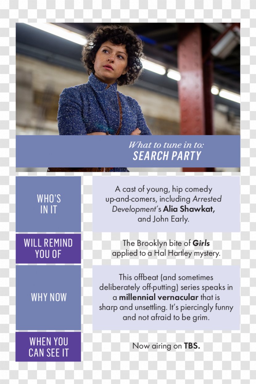 Alia Shawkat Search Party Television Show Actor - Advertising Transparent PNG