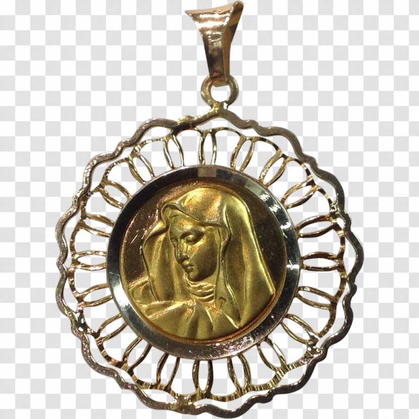 Locket Medal Virgin Mary (Intro) Gold Charms & Pendants - Silver Transparent PNG
