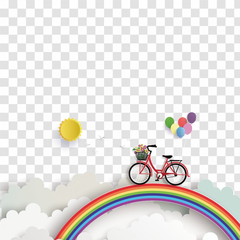 Euclidean Vector Illustration - Bicycle - Rainbow And Bike Transparent PNG