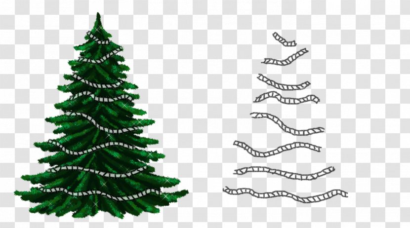 Christmas Tree Guirlande De Noël Garland Ornament - Conifer Transparent PNG