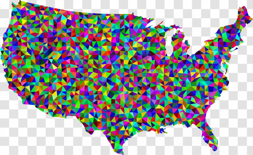 United States Map Royalty-free Clip Art - Low Polygon Border Transparent PNG