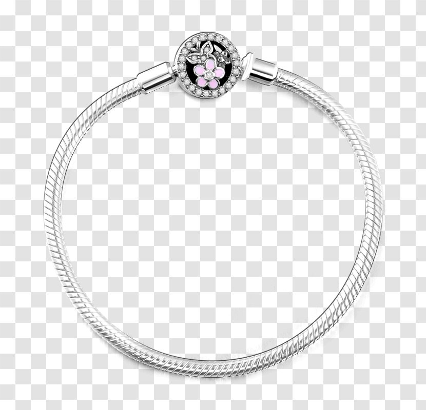 Charm Bracelet Jewellery Bangle Sterling Silver - Love - Peach Blossom Transparent PNG