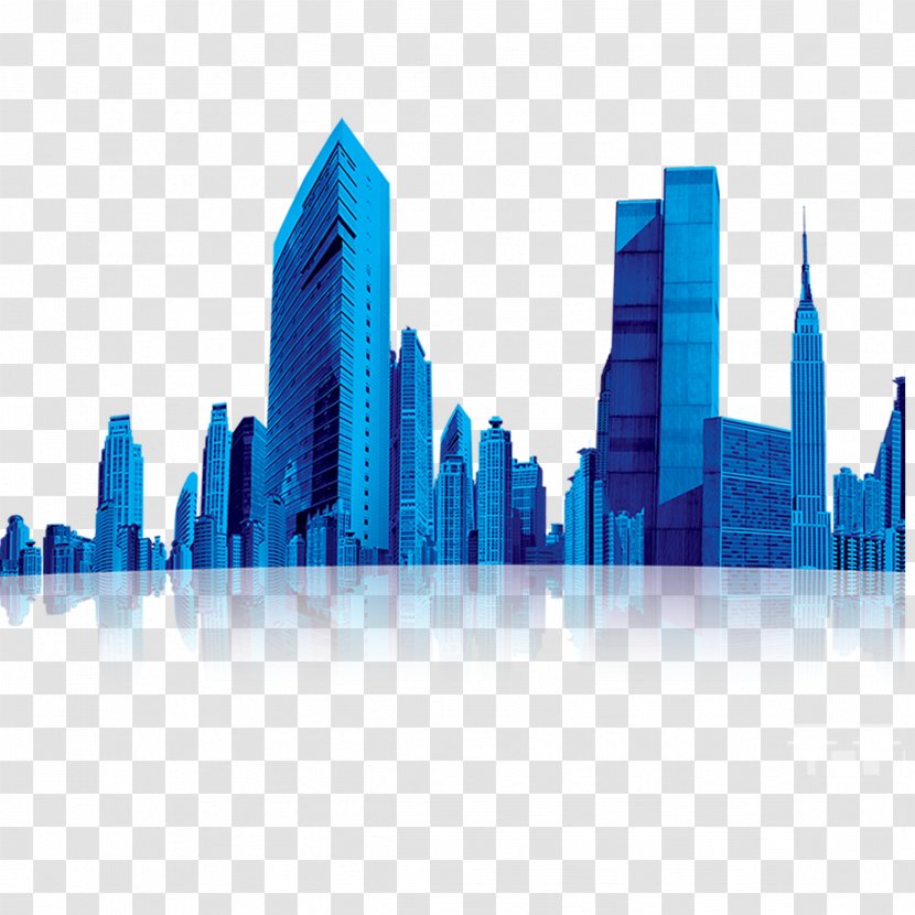 Blue Media Descriptor File Icon - Skyscraper - Technology Extension Transparent PNG